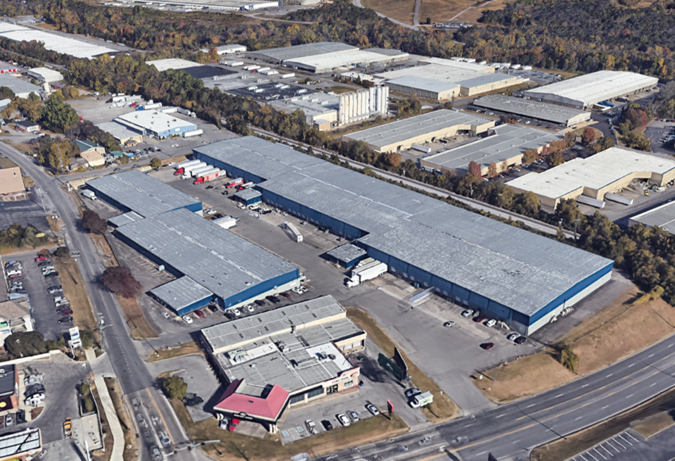Aerial view of Harding Commerce Center, part of the Investcorp Nashville Industrial Portfolio acquired by Brennan Investment Group